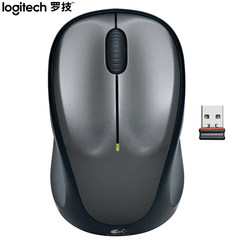 罗技（Logitech）M235 鼠标 无线鼠标 办公鼠标 对称鼠标 优联 黑色 带无线2.4G接收器