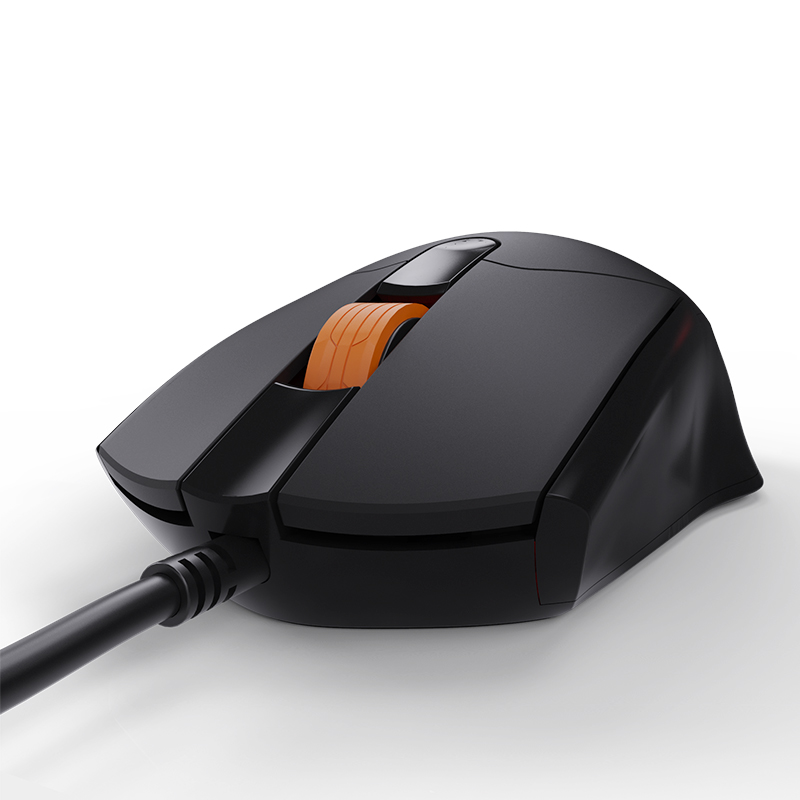 爱国者(aigo）M100黑色  有线鼠标 办公鼠标 防滑滚轮商务办公笔记本台式机USB鼠标 黑色