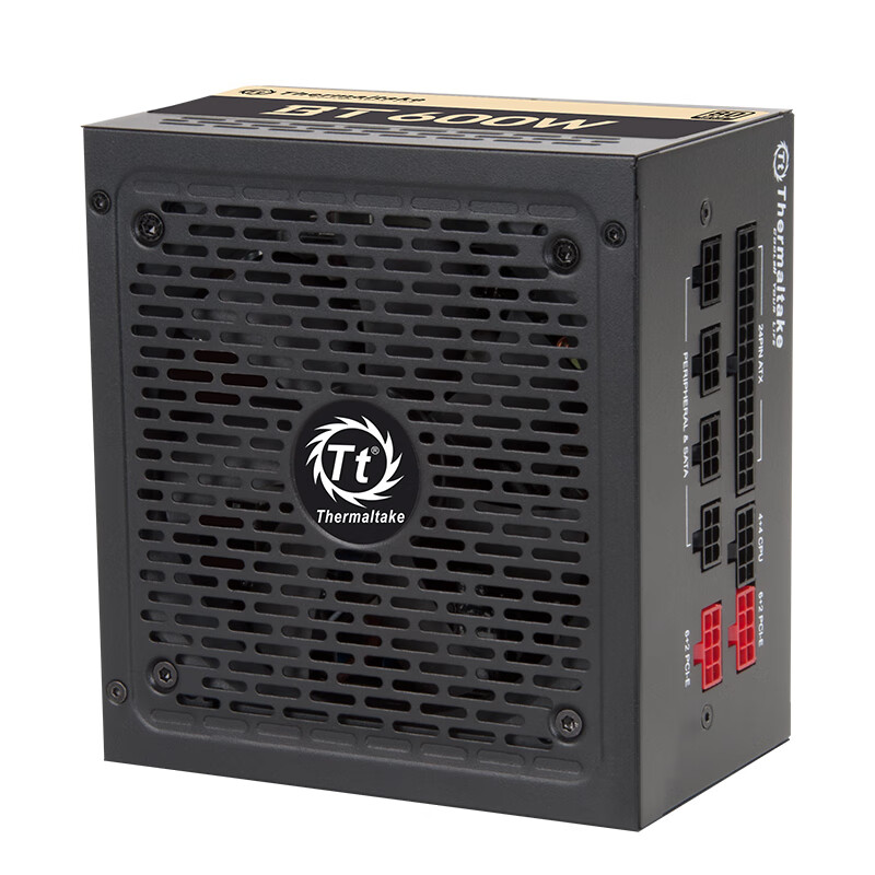 Tt（Thermaltake）额定600W BT 600W 电脑电源（80PLUS铜牌/全模组/全日系电容/智能温控风扇/支持背线）