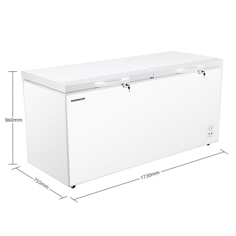 容声(Ronshen) 516升 冰柜商用 冷藏冷冻转换冷柜 节能 大容量 带锁单温卧式冰箱 BD/BC-516M/HP