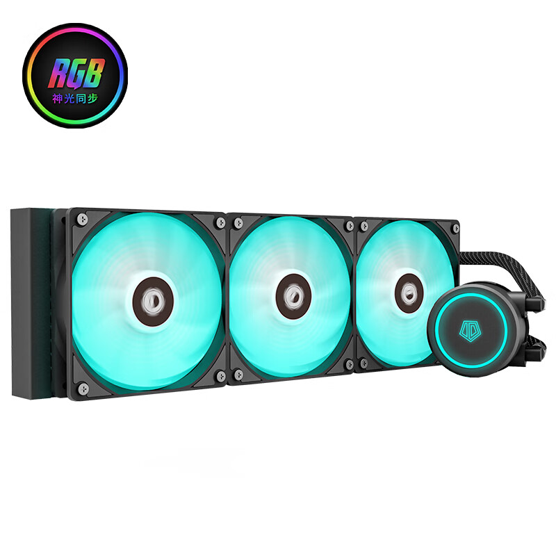 ID-COOLING AURAFLOW X 360 高效能12V神光同步RGB一體式水冷散熱器 360冷排全平臺扣具含2066/TR4