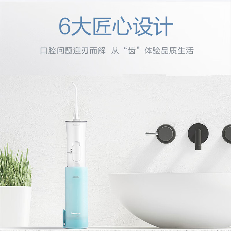 松下（Panasonic）冲牙器 洗牙器 水牙线 非电动牙刷  全身水洗 便携式设计 EW-ADJ4-A405