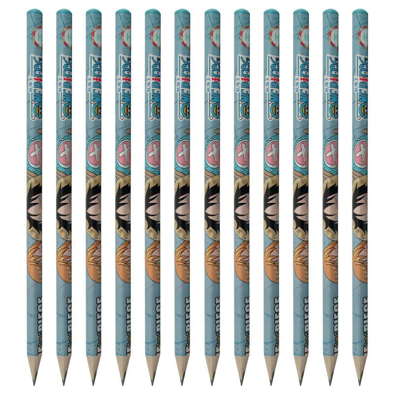 晨光(M&G)文具学生HB三角木杆铅笔 航海王系列美术考试素描木质铅笔B款 12支/盒QWP30706