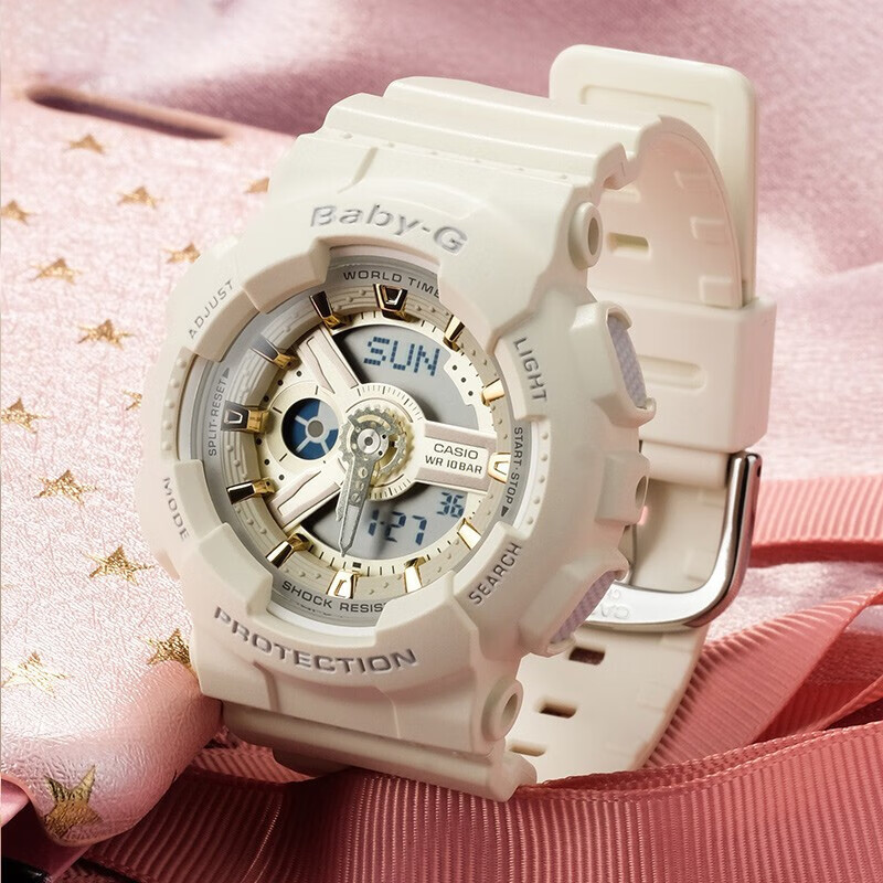 卡西歐（CASIO）手表 BABY-G 經(jīng)典系列 防震防水LED照明夜光運(yùn)動(dòng)女士手表 BA-110GA-7A2