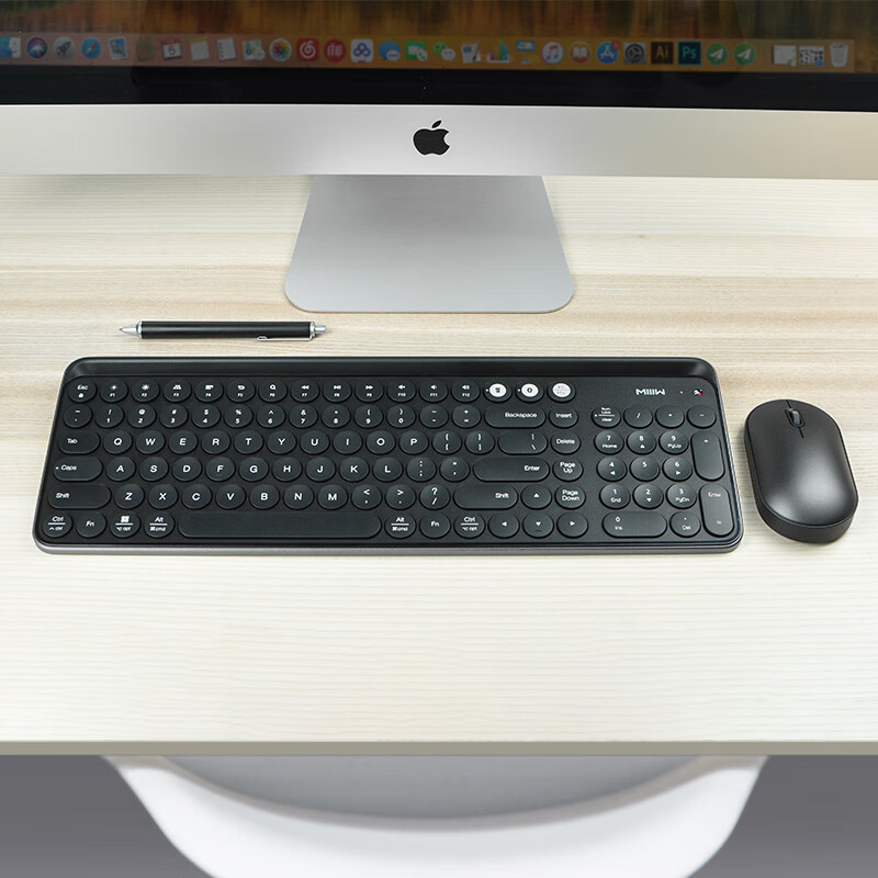 米物（MIIIW）苹果电脑蓝牙键盘 笔记本无线键盘MacBook 静音超薄 手机平板iPad华为联想小米通用 黑色