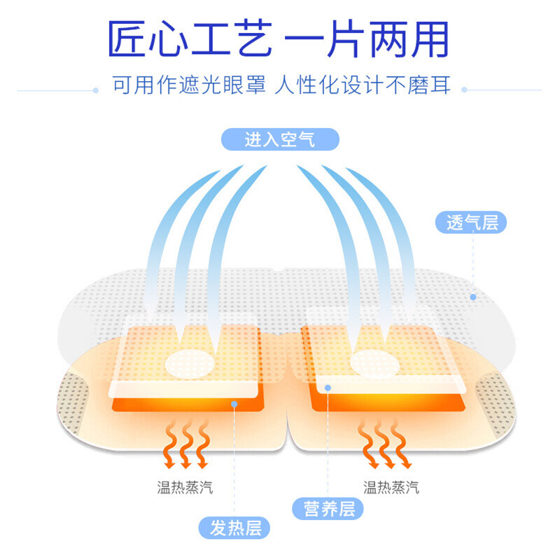 金泰康蒸汽眼罩 热敷眼罩发热眼贴 眼罩男女遮光睡眠眼部按摩黑眼圈 茉莉10片