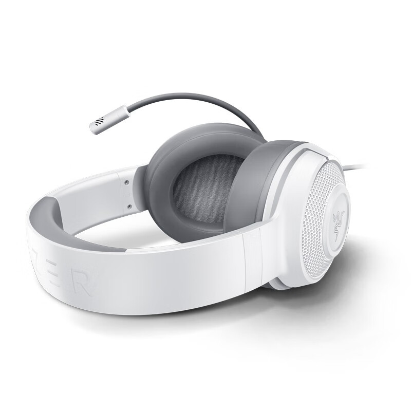 雷蛇（Razer）耳机北海巨妖X标准版电竞7.1头戴式 带麦电竞麦克风绝地求生吃鸡笔记本电脑 标准版X-水银(白色 3.5mm 带耳控）