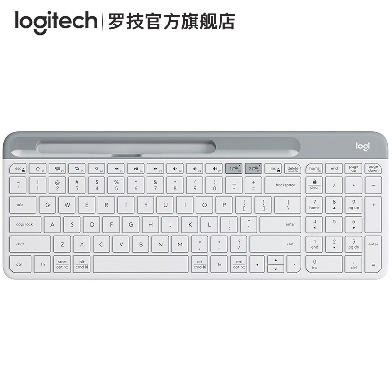 羅技（Logitech）K580無線藍(lán)牙鍵盤 超薄辦公游戲手機(jī)平板電腦鍵盤 【K580】超薄鍵盤-芍藥白