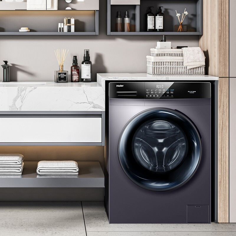 海尔（Haier）洗衣机全自动洗烘一体机变频滚筒 10公斤大容量除菌除螨智能烘干HB6S 【微蒸汽空气洗】10KG双效除菌螨