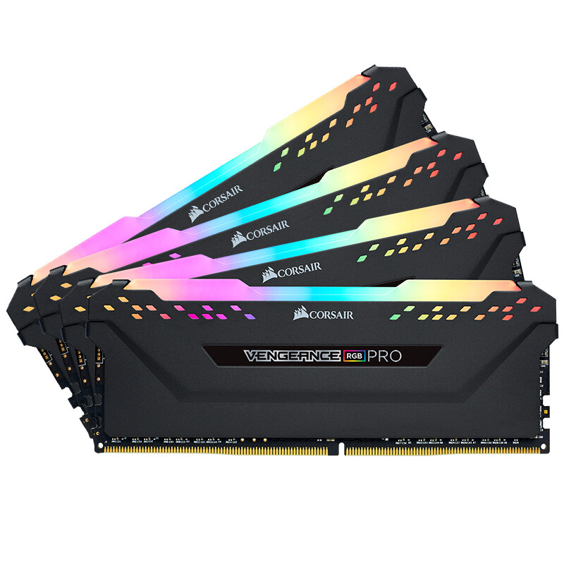 美商海盜船(USCORSAIR)DDR4 3600 128GB(32G×4)套裝 臺(tái)式機(jī)內(nèi)存條 復(fù)仇者RGB PRO 黑色 電競(jìng)玩家款RGB燈條