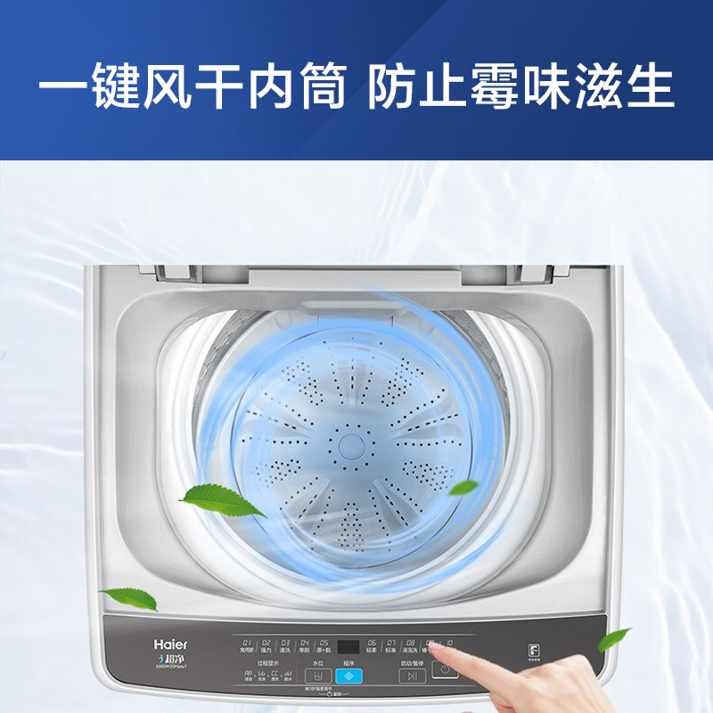 海尔（Haier) 波轮洗衣机全自动 以旧换新  8KG蝶形水流 魔术过滤器 健康桶自洁 租房神器EB80M20Mate1