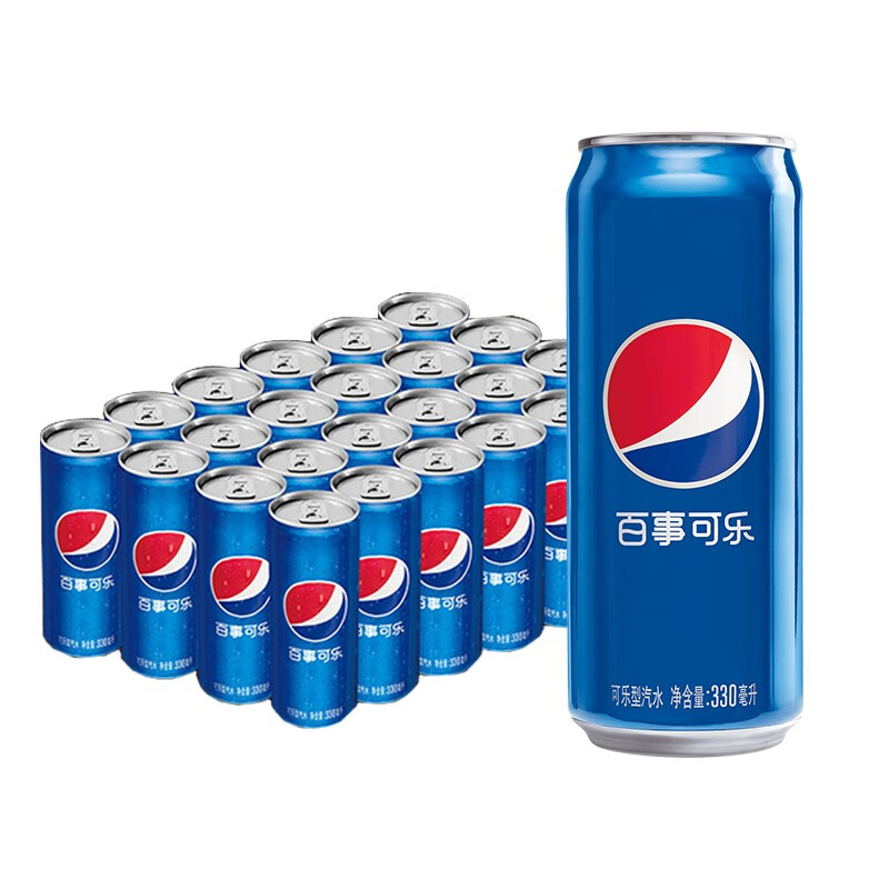 谈谈百事可乐 碳酸汽水饮料330ml24听 细长罐  pepsi 新老包装随机