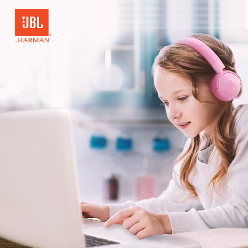 JBL JR300BT頭戴式無(wú)線藍(lán)牙兒童耳機(jī) 英語(yǔ)網(wǎng)課教育學(xué)習(xí)麥克風(fēng)低分貝學(xué)生耳機(jī) 通用華為蘋果小米 粉色