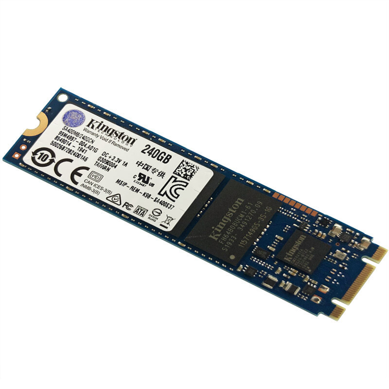 金士顿(Kingston) 240GB SSD固态硬盘 M.2接口(SATA总线) A400系列