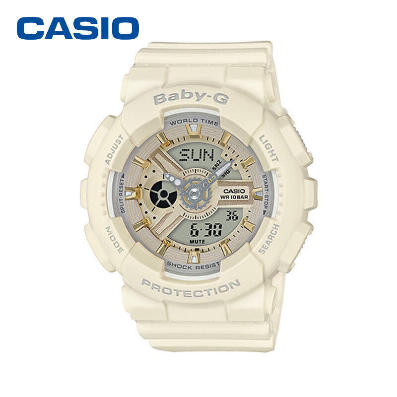 卡西欧（CASIO）手表 BABY-G 经典系列 防震防水LED照明夜光运动女士手表 BA-110GA-7A2