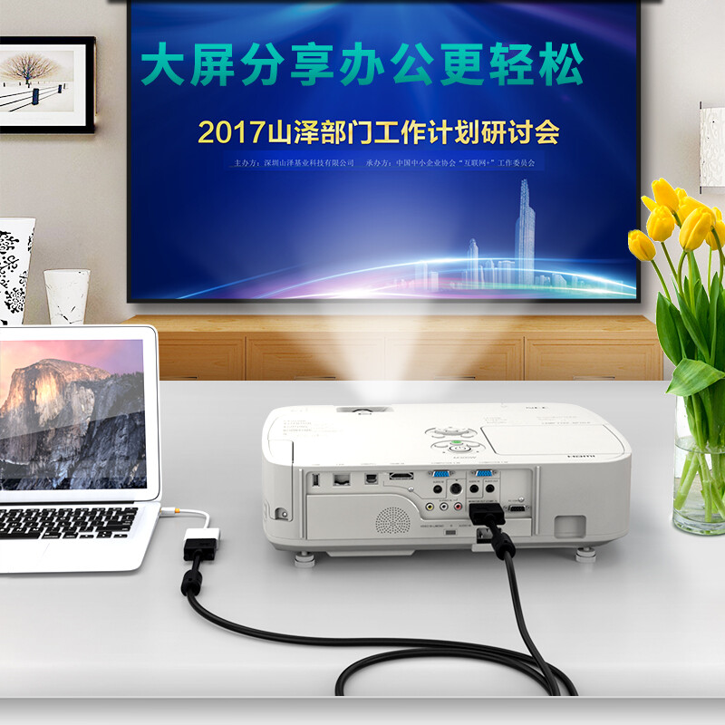 山泽(SAMZHE)工程级VGA延长线 vga3+6 VGA公对母连接线 电脑显示器电视视频加长线 针/孔10米VF-2100