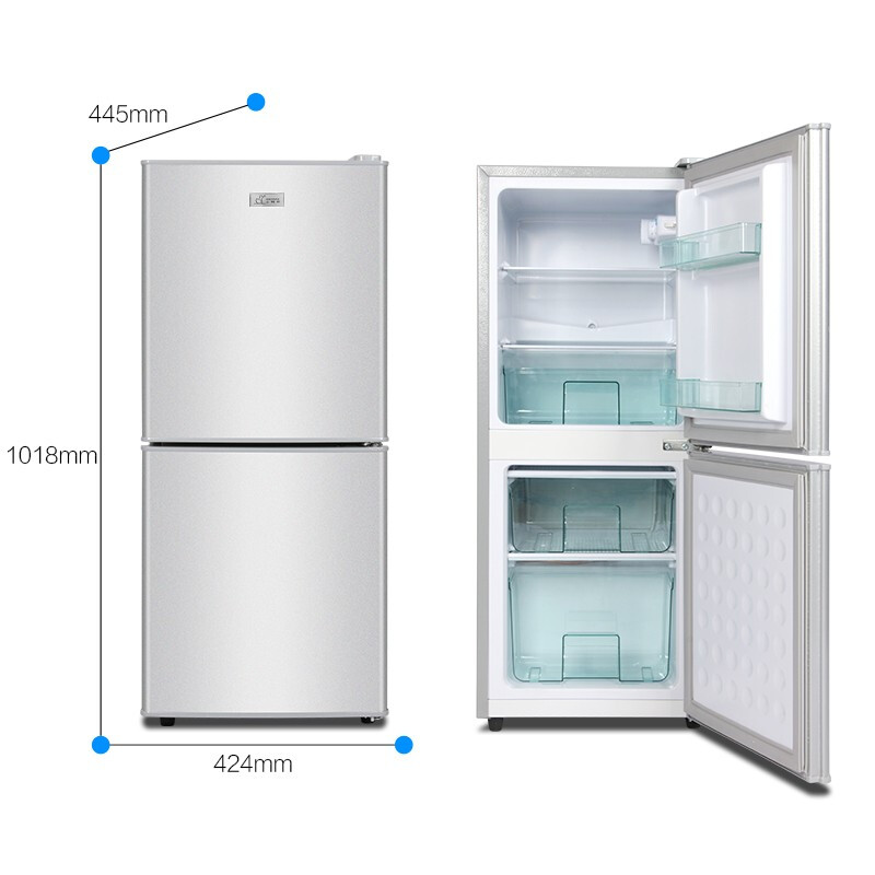 小鸭 冰箱 小型家用双门 小冰箱租房宿舍公寓办公室 电冰箱节能静音 冷冻冷藏迷你 三级能效BCD-92A162拉丝银