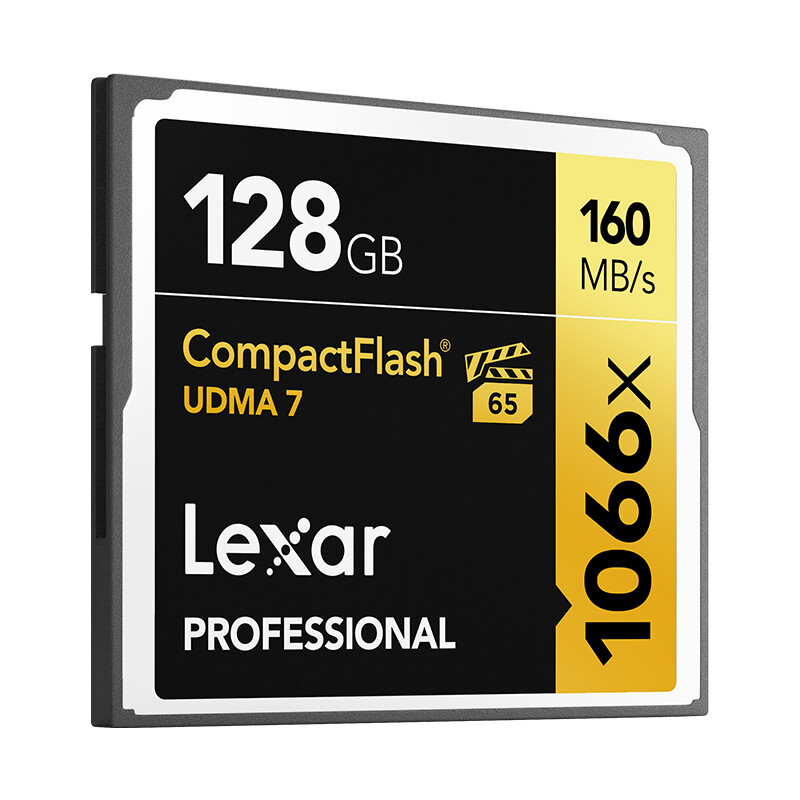 雷克沙（Lexar）128GB 读160MB/s 写155MB/s CF存储卡（1066x 符合VPG-65 UDMA7）