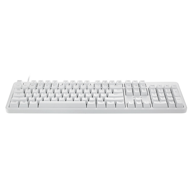 雷柏（Rapoo） MT710 机械键盘 有线键盘 办公键盘 104键单光键盘 全键无冲 电脑键盘 笔记本键盘 白色 红轴