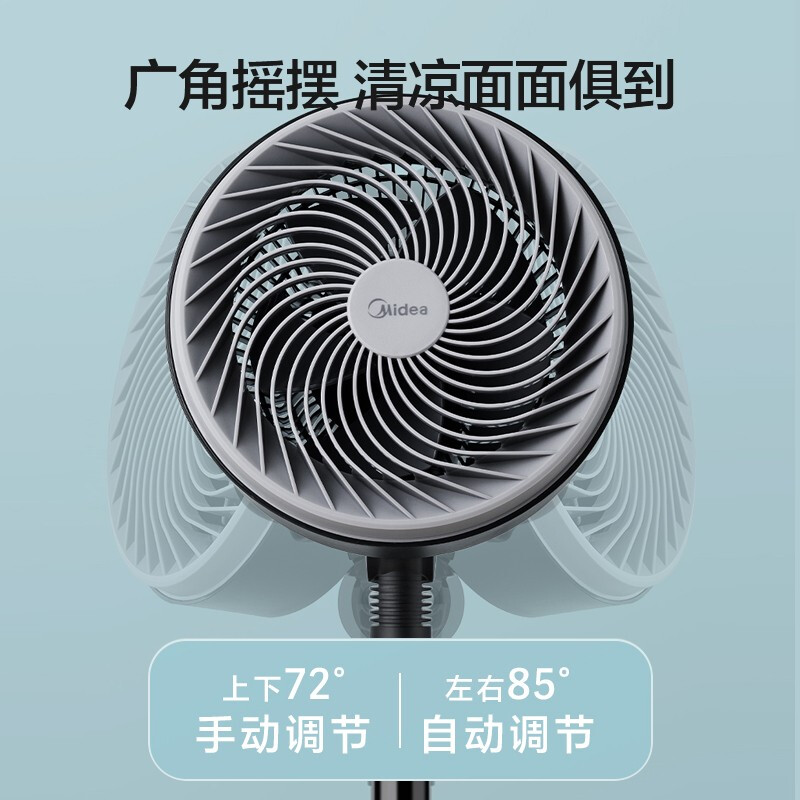 美的（Midea）空氣循環(huán)扇/臺(tái)地兩用電風(fēng)扇/五葉大風(fēng)量落地扇/搖頭可拆洗循環(huán)扇輕音節(jié)能柔風(fēng)四季風(fēng)扇 GAF20CA