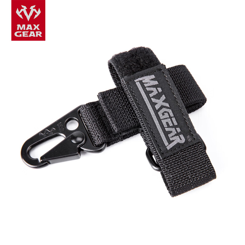 MAXGEAR 携行锁钩带 军迷装备用品 战术背包多功能配件 手套扣钥匙扣带 黑色 