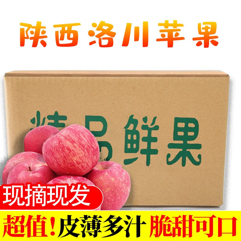 陕西洛川红富士苹果 儿童果新鲜水果 带箱5斤65-74mm