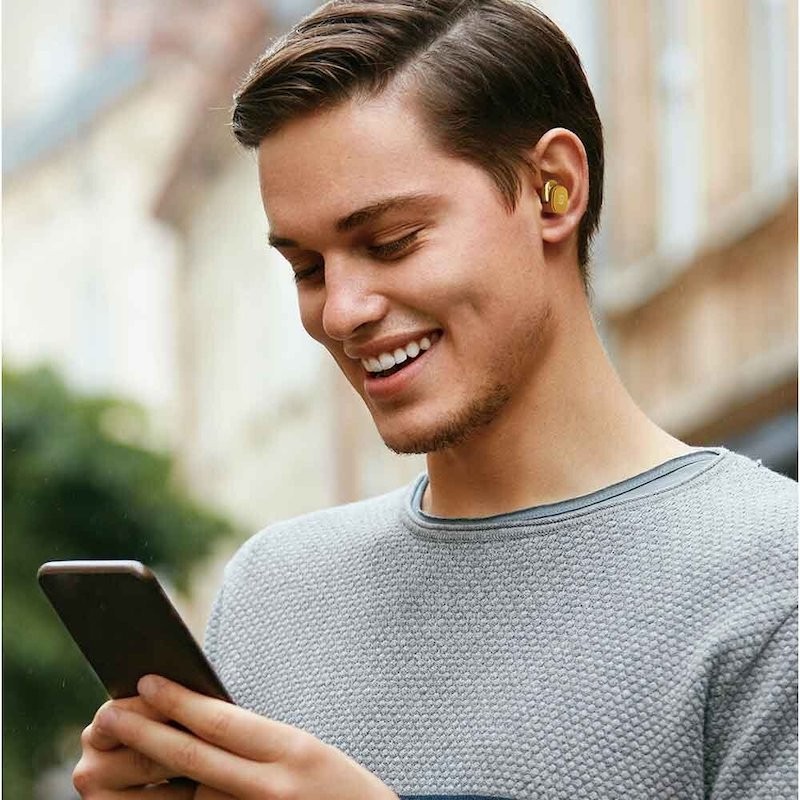 铁三角 SQ1TW 真无线蓝牙耳机 入耳式音乐运动防水 兼容苹果华为小米手机 桃花棕