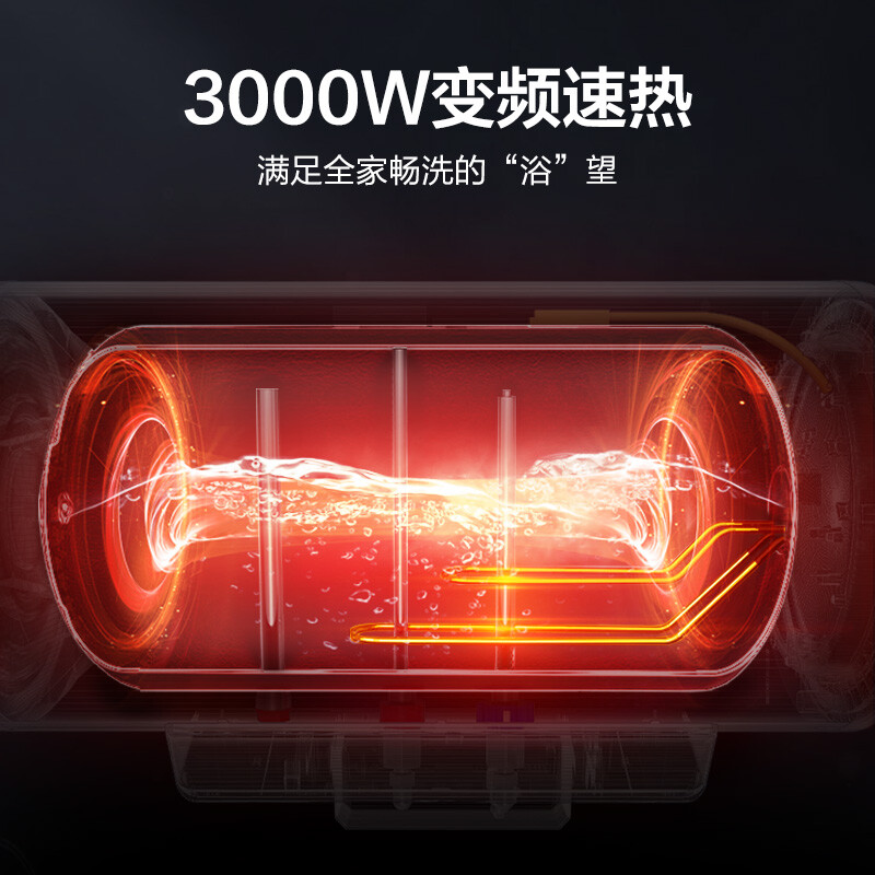 海爾（Haier）60升家用電熱水器 3000W變頻速熱 四季溫水 一級能效節(jié)能 專利防電墻 EC6002-JC7 *