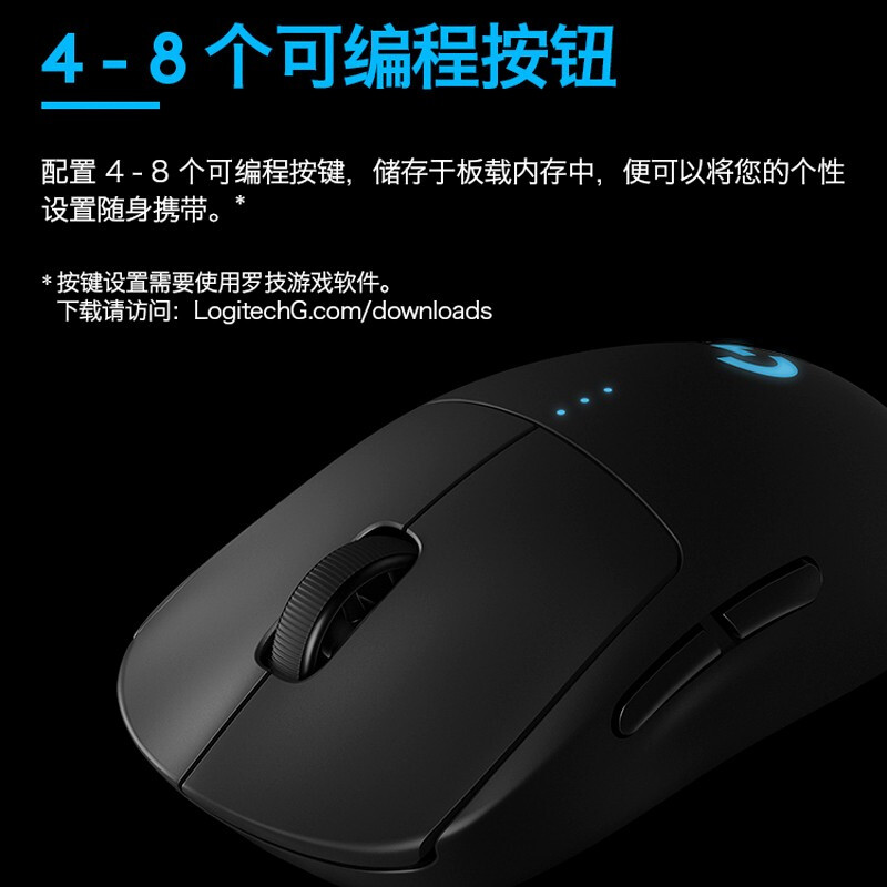 罗技 (G) PRO wireless 无线游戏鼠标  宏电竞送男友吃鸡GPW二代GPXS狗屁王 GPW一代 LIGHTSPEED