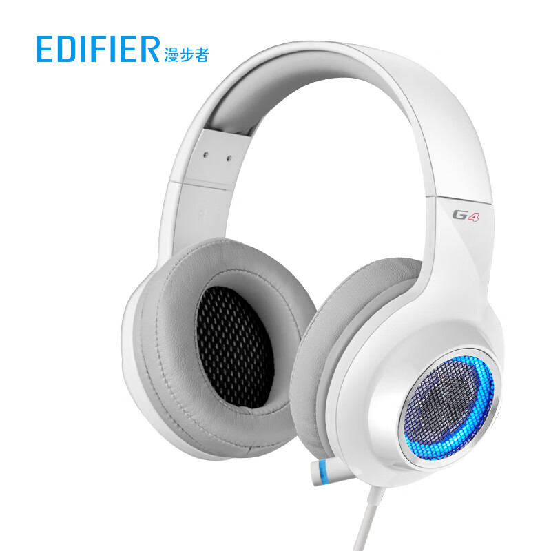 漫步者（EDIFIER）HECATE G4 USB7.1声道 头戴式 带线控 电脑耳麦 电竞游戏耳机 绝地求生耳机 吃鸡耳机 白色