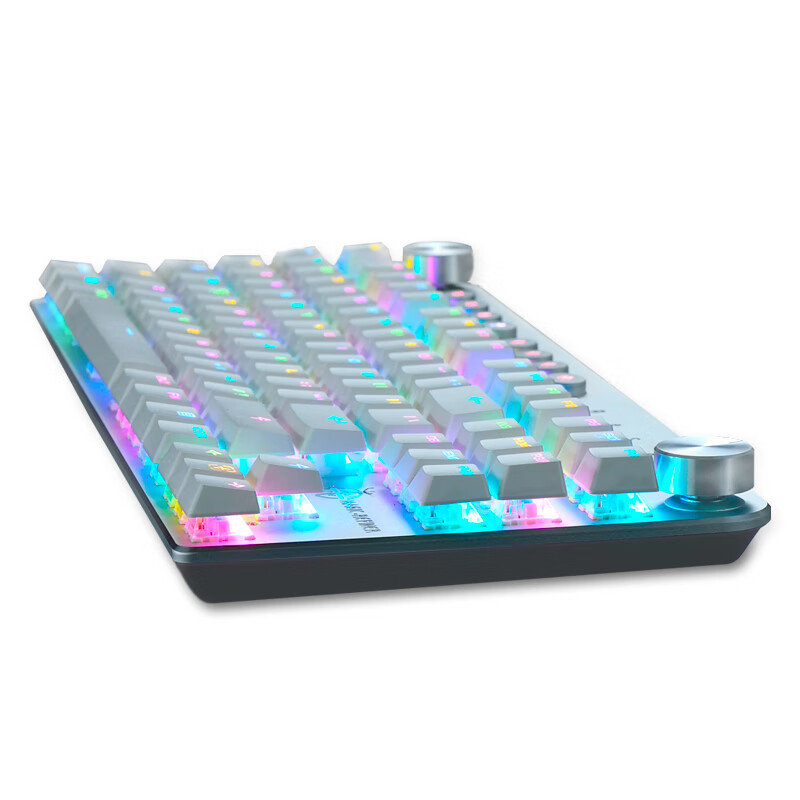 魔炼者 MK11键盘 无线蓝牙键盘 办公键盘 蓝牙双模RGB机械键盘 87键 吃鸡键盘 绝地求生 白色 青轴