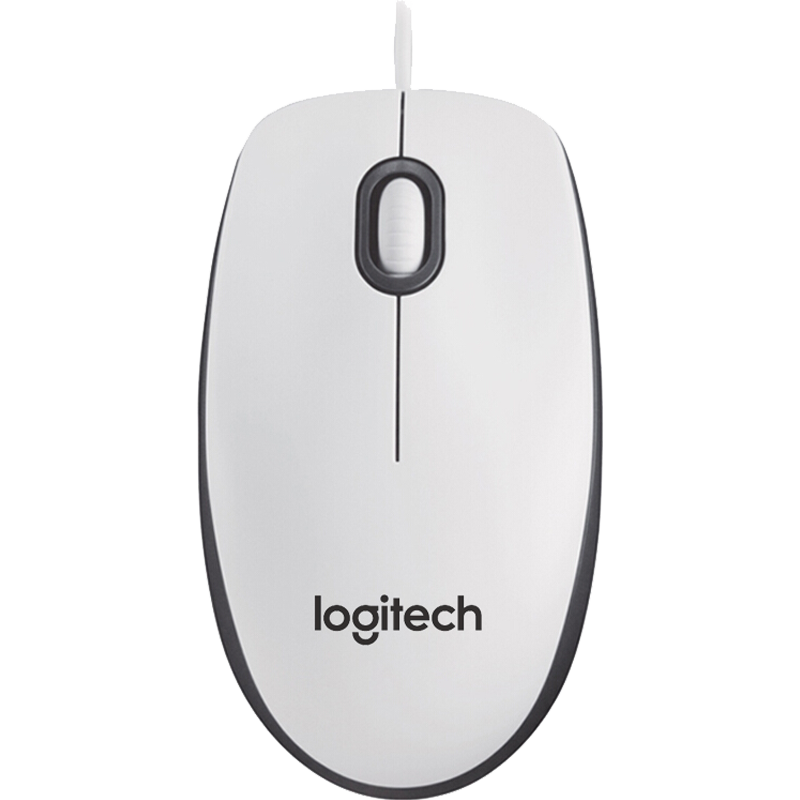 罗技（Logitech）M100r 有线鼠标 大手鼠标 商务办公鼠标 家用对称鼠标 企业采购 白色