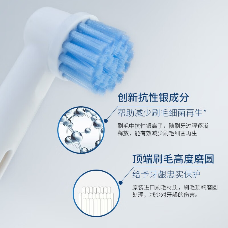 适配博朗欧乐B电动牙刷头（Oral-B）D12 D16 D100 P2000 3709成人通用替换头 牙线型4支装
