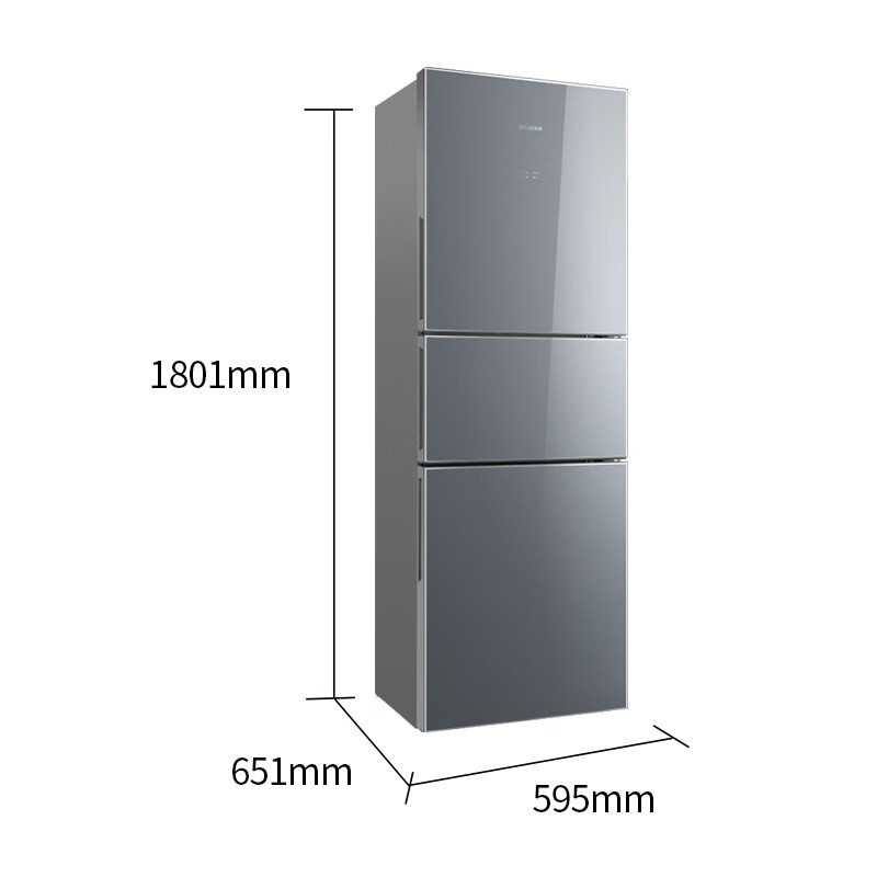 美菱(MELING)271升 三门冰箱 一级能效双变频 风冷无霜  宽幅变温智能电冰箱 BCD-271WUP3B