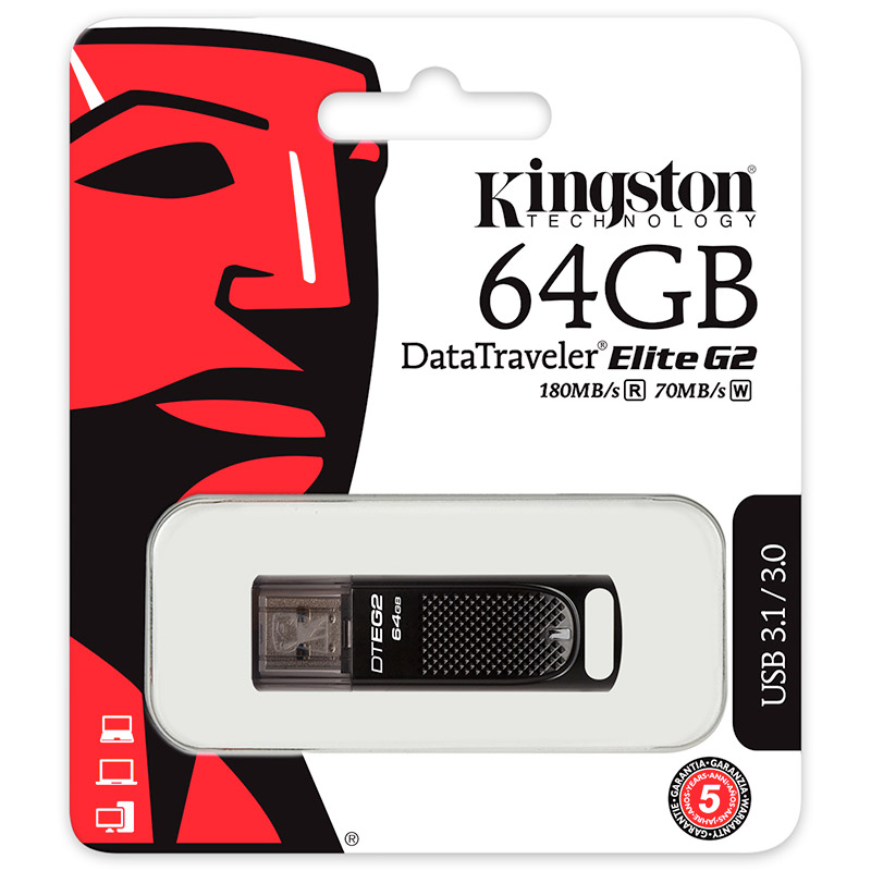 金士顿（Kingston）64GB USB3.1 U盘 DTEG2 读速180MB/s 金属外壳 高性能读写