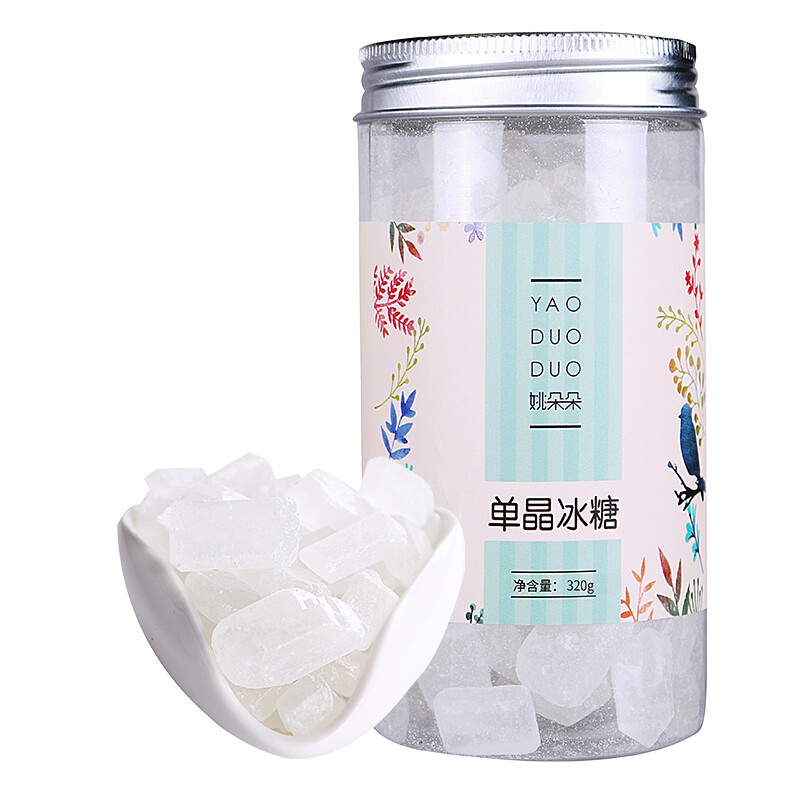 姚朵朵 单晶冰糖320g/罐装 烘焙原料 老冰糖 煲汤冲饮调味品小粒