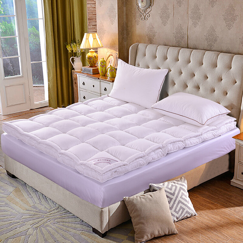 霞珍 床垫家纺 全棉70%白鸭绒加厚保暖床褥 星级酒店羽绒床垫 白色