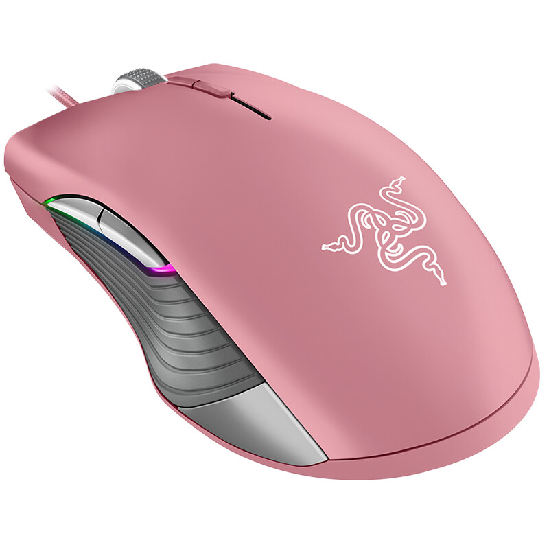 雷蛇(Razer) 銳蝮蛇競技版 鼠標(biāo) 有線鼠標(biāo) 游戲鼠標(biāo) 女性鼠標(biāo) 雙手通用 RGB 電競 粉晶 16000DPI