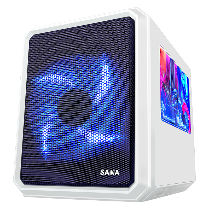先马（SAMA）米立方(白) 小板专用迷你游戏电脑机箱U3双SSD背线大侧透平置结构支持高塔CPU散热器双显卡
