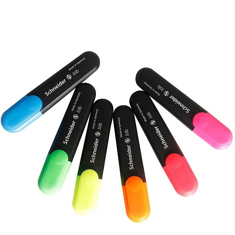 德国施耐德（Schneider）荧光笔大容量彩色重点标记笔学生办公用进口Job150 4色套装