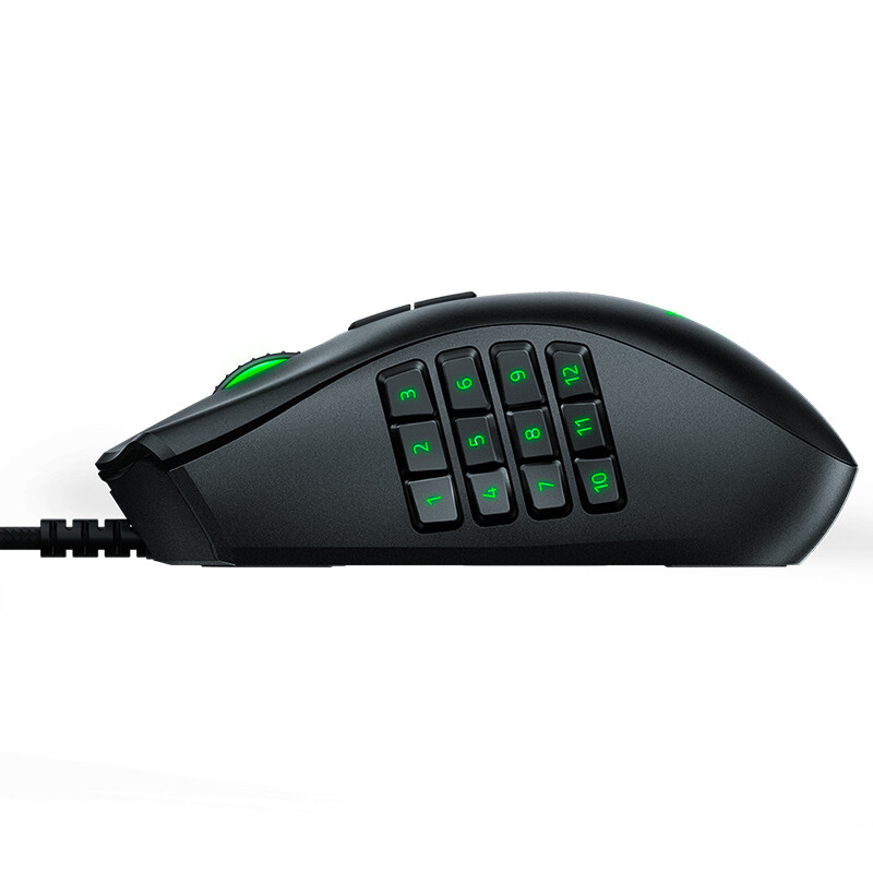 雷蛇(Razer) 那伽梵蛇進化版 鼠標 有線鼠標 游戲鼠標 機械式拇指按鍵 RGB 電競 黑色 16000DPI