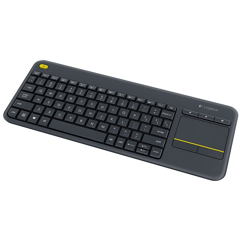 罗技（Logitech）K400 Plus 键盘 无线键盘 办公键盘 带触摸板 优联 黑色 自营 带无线2.4G接收器