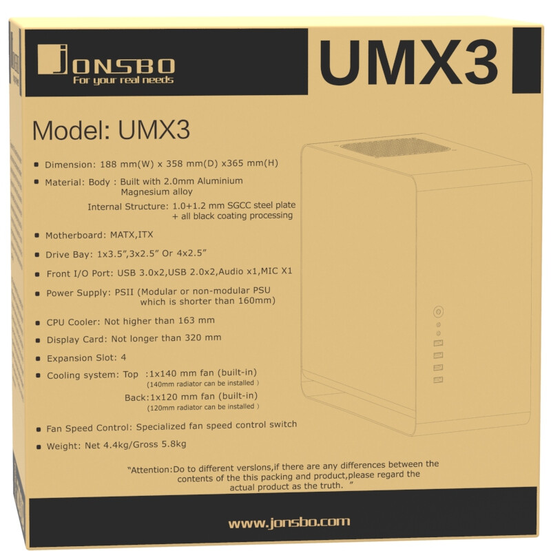 乔思伯（JONSBO）UMX3侧透版本 银色 MINI-MATX机箱（支持MATX主板/全铝外壳/ATX电源/5.0厚度钢化玻璃侧板）