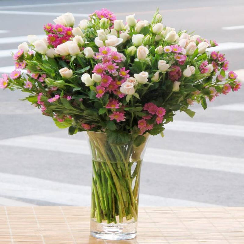 蜜儿鲜花北京鲜花速递总部基地鲜花店蔷薇玫瑰花瓶插花f2926