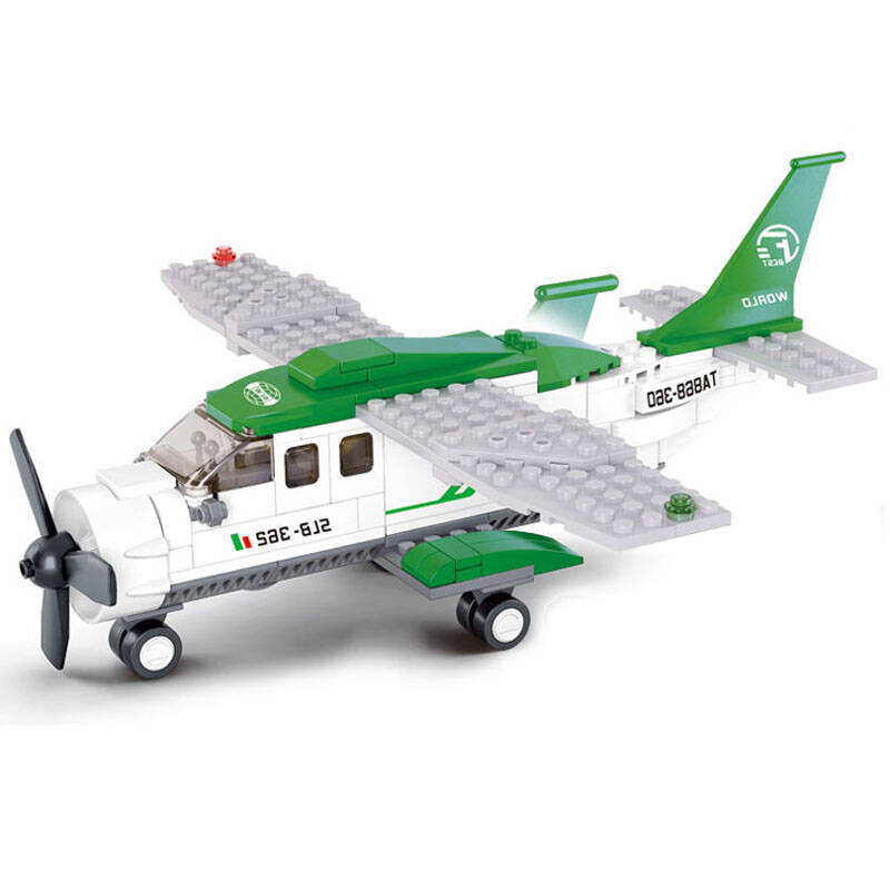 小鲁班航空天地小型运输机乐高式拼插积木益智拼装玩具 m38-b0362