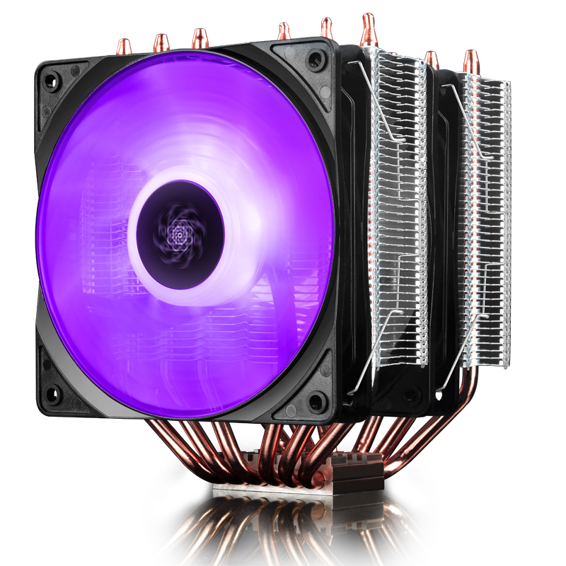 九州风神（DEEPCOOL） 大霜塔RGB风冷CPU散热器(多平台/6热管/智能温控/双RGB风扇/附带硅脂)