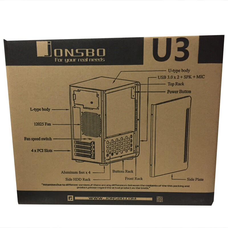 喬思伯（JONSBO）U3 銀色 MINI-MATX機(jī)箱（支持MATX主板/全鋁機(jī)箱/ATX電源/175MM高內(nèi)散熱器/260MM長(zhǎng)內(nèi)顯卡）