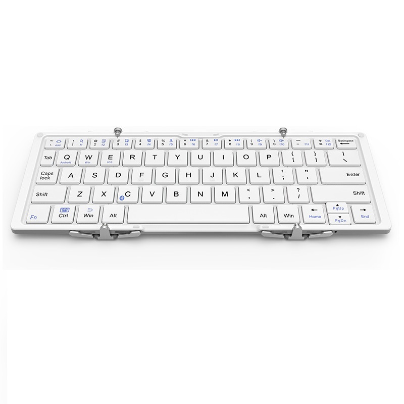 航世（BOW）HB066-P 可折叠无线蓝牙键盘 ipad平板手机电脑通用办公小键盘  皮套版 白色