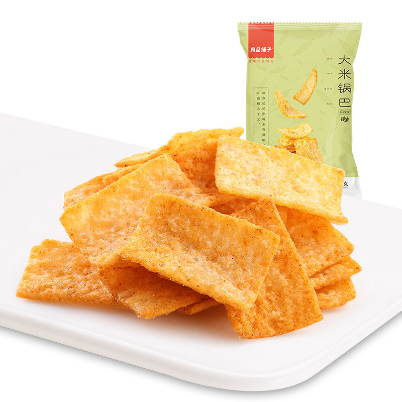 良品铺子大米锅巴 零食手工麻辣味膨化食品90后怀旧零食休闲小吃90g