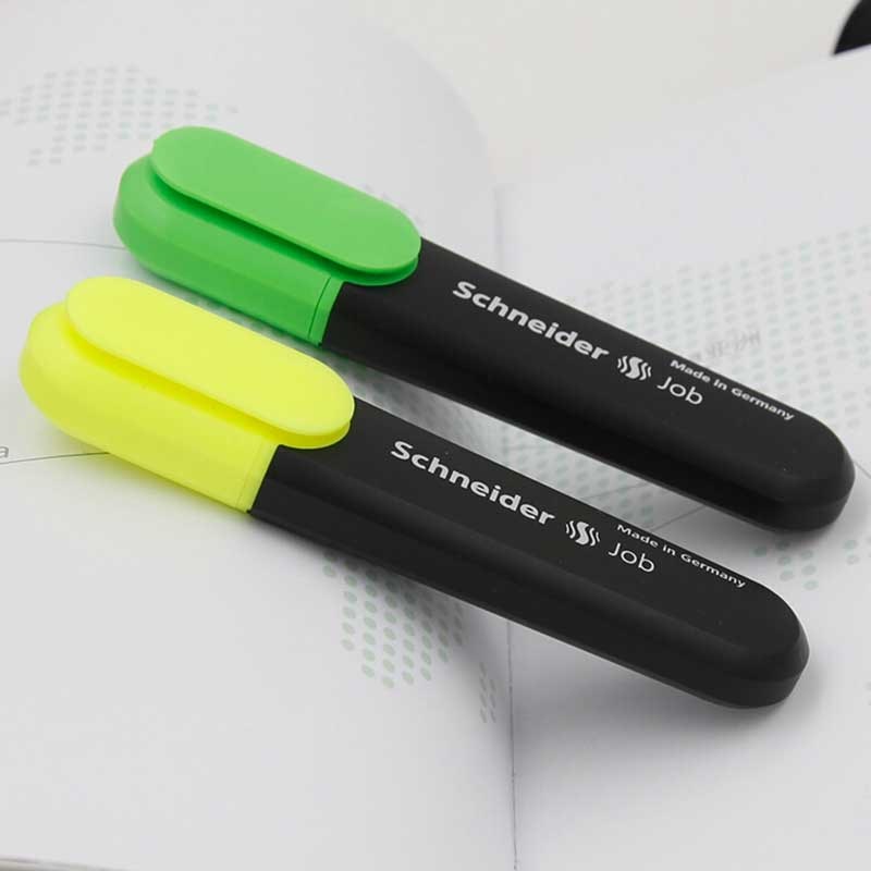 德国施耐德（Schneider）荧光笔大容量彩色重点标记笔学生办公用进口Job150 4色套装